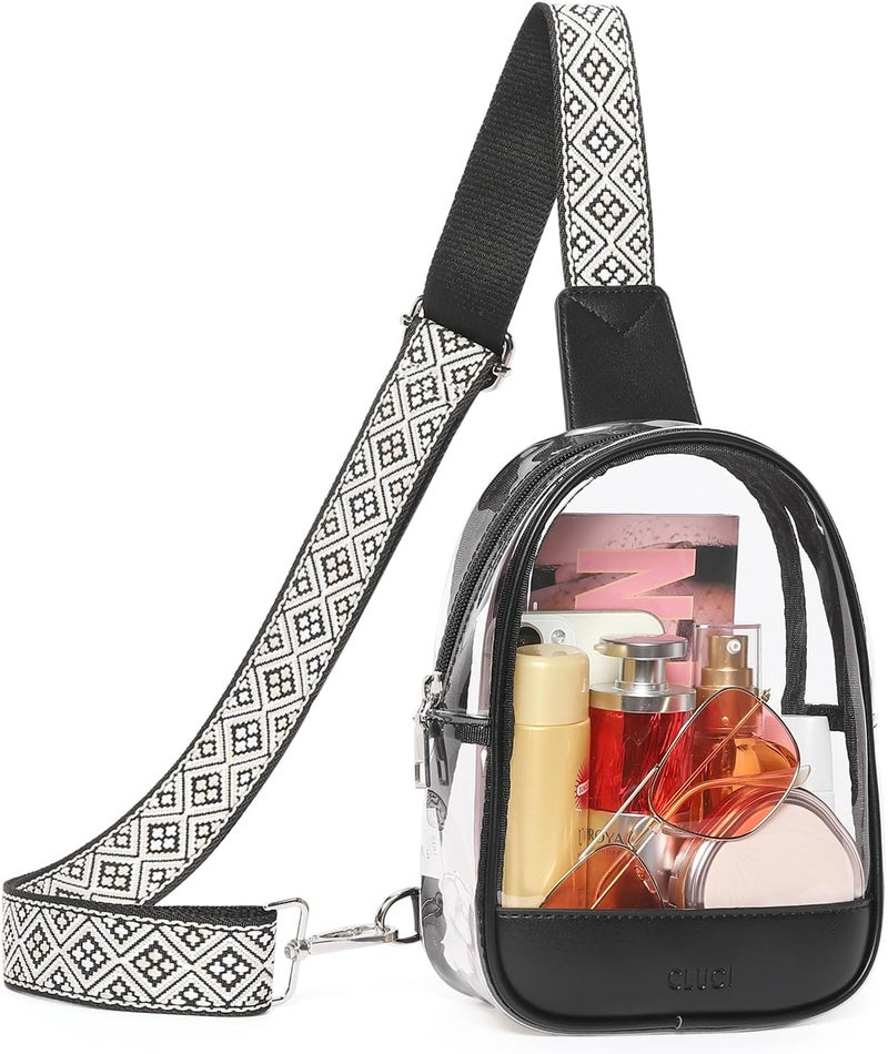 CLUCI Clear Bag for Stadium Events, Clear Crossbody Bag, Small Transparent Purses - Image 1